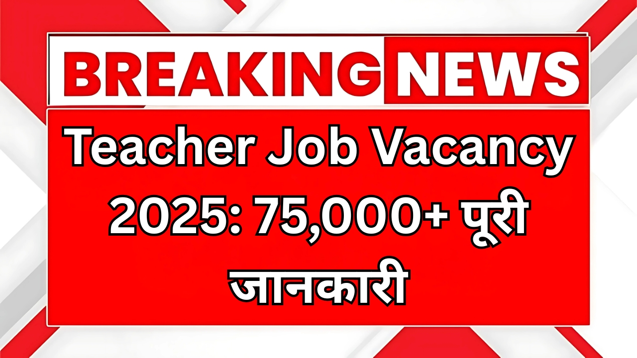 Teacher Job Vacancy 2025: 75,000+ पूरी जानकारी